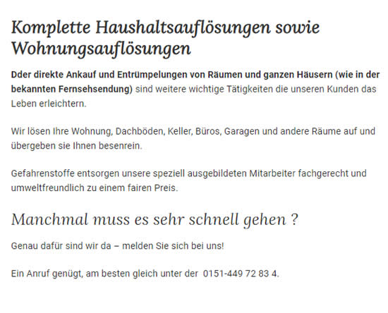 Haushaltsaufloesung 1 für 70173 Großmarkt (Stuttgart)