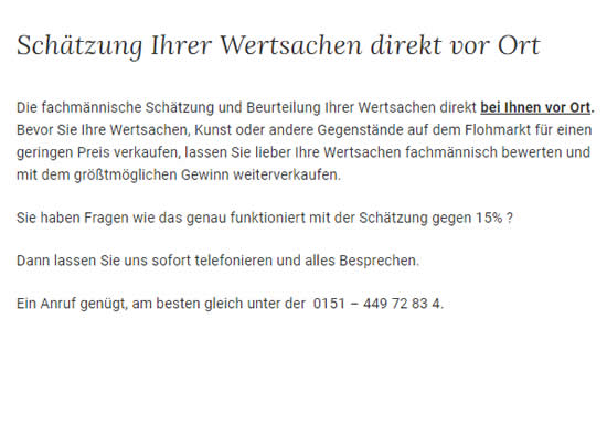 Wertsachen Gutachter 1 für 70173 Untertürkheim (Stuttgart)